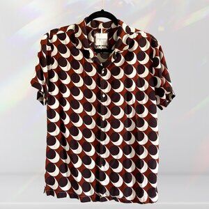 Groovy Denim & Flower Cookie Cutter Button Up Shirt